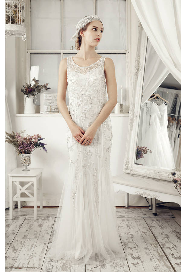 Ivory wedding dress matching groom Idea