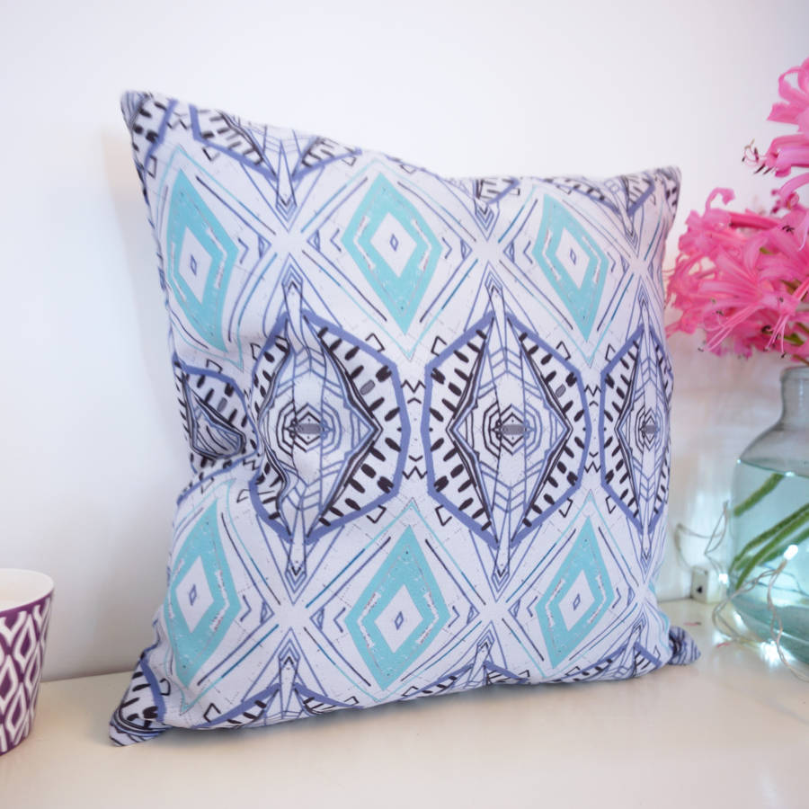 art deco aztec pattern cushion by olivia ltd