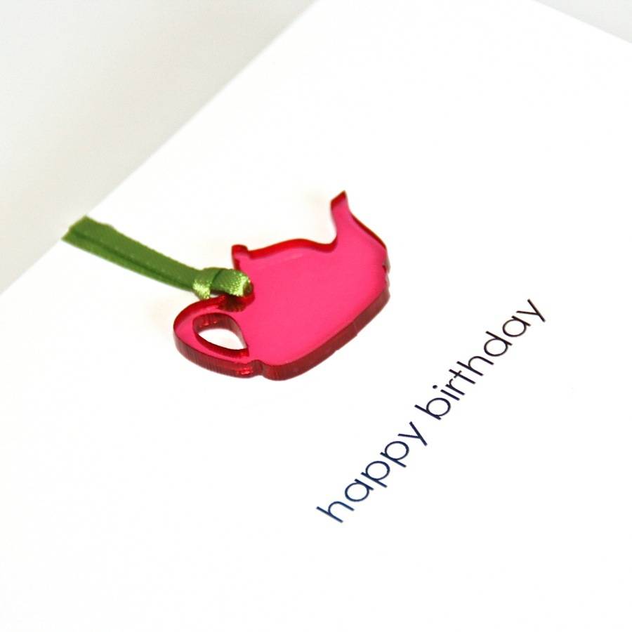 'happy birthday' teapot greeting card by the cornish card company