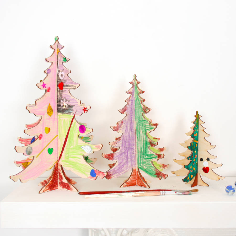 craft diy christmas tree table decorations by bombus | notonthehighstreet.com