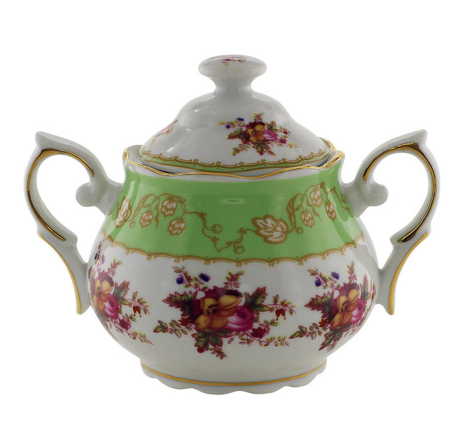 vintage rose sugar bowl by i love retro