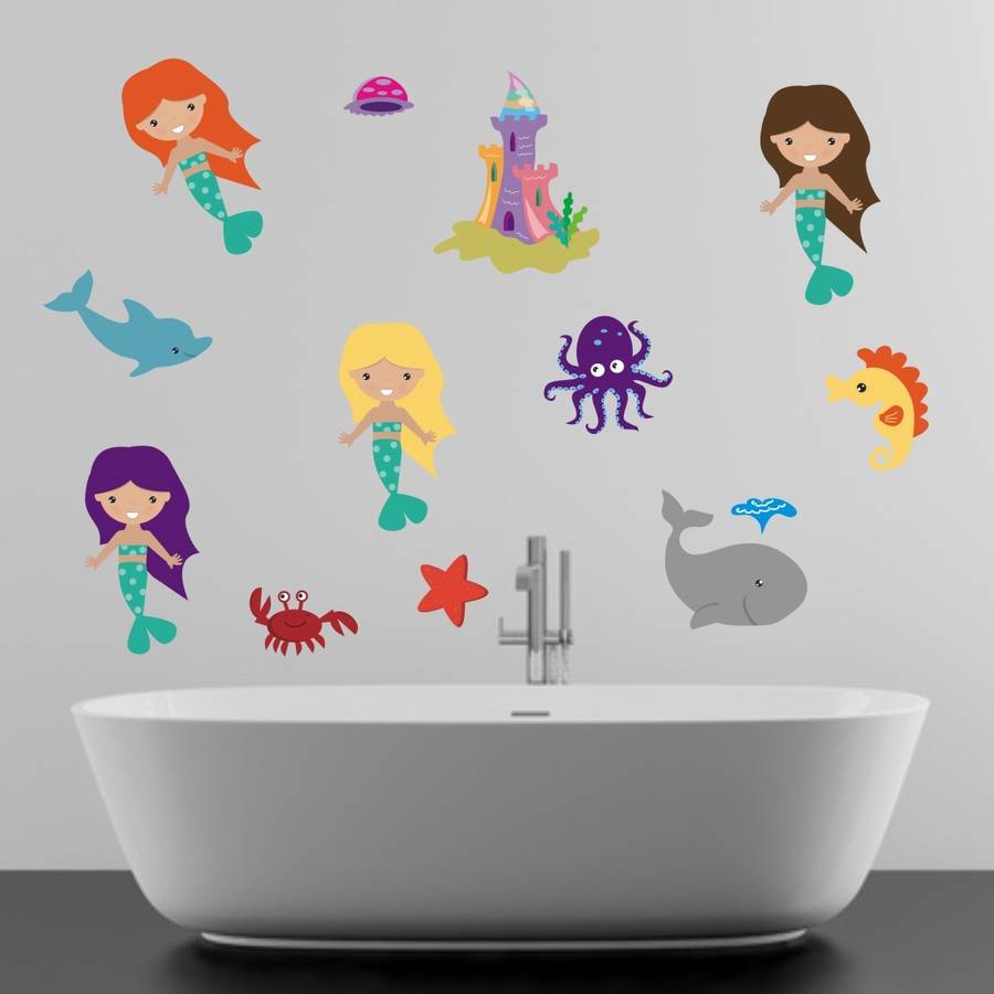 mermaids in the sea wall sticker by mirrorin