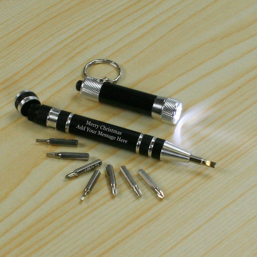 personalised multi tool screwdriver set with key ring by