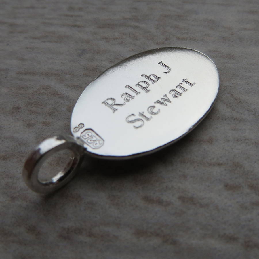 personalised engraved solid sterling silver tags by gracie collins