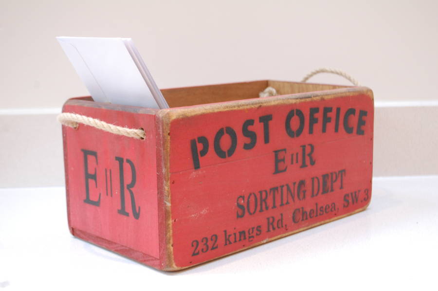 wooden vintage style 'post office' storage box by lovestruck interiors