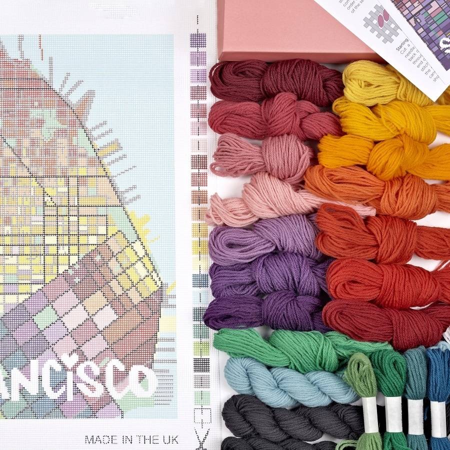 contemporary san francisco city map tapestry kit by hannah bass