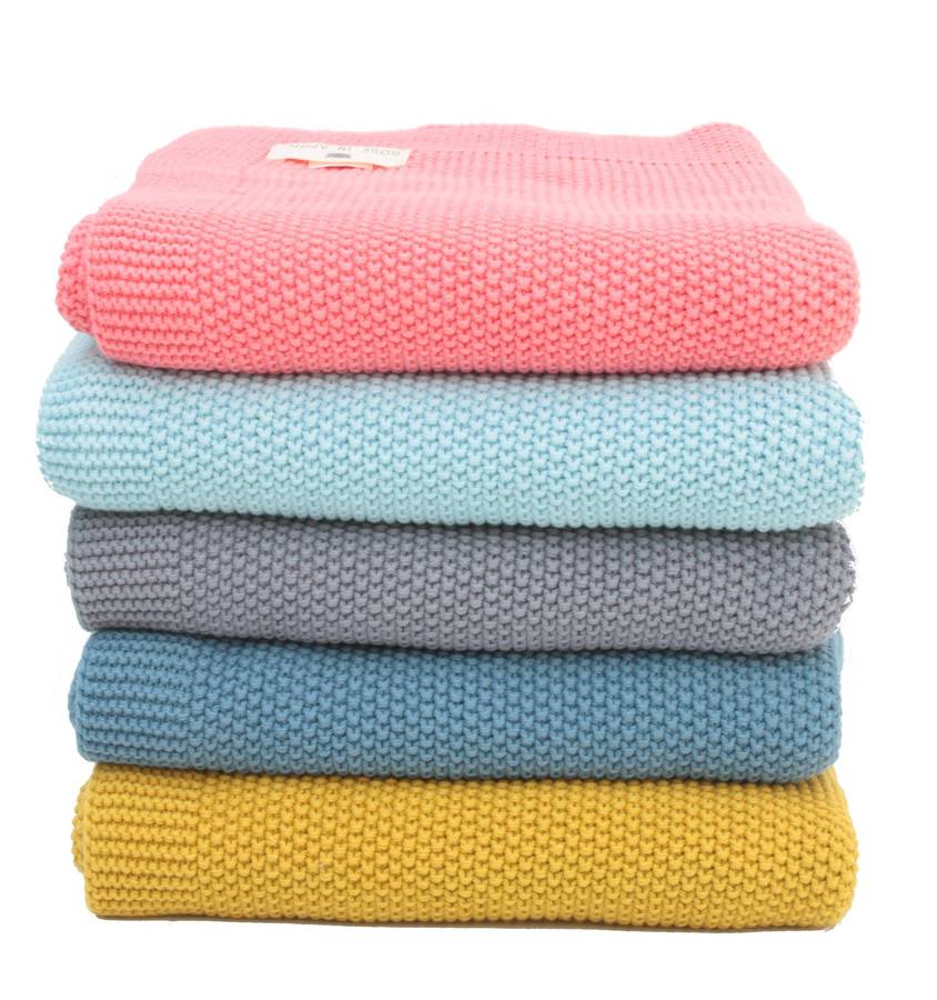 100 cotton knitted nursery blanket by lullabuy