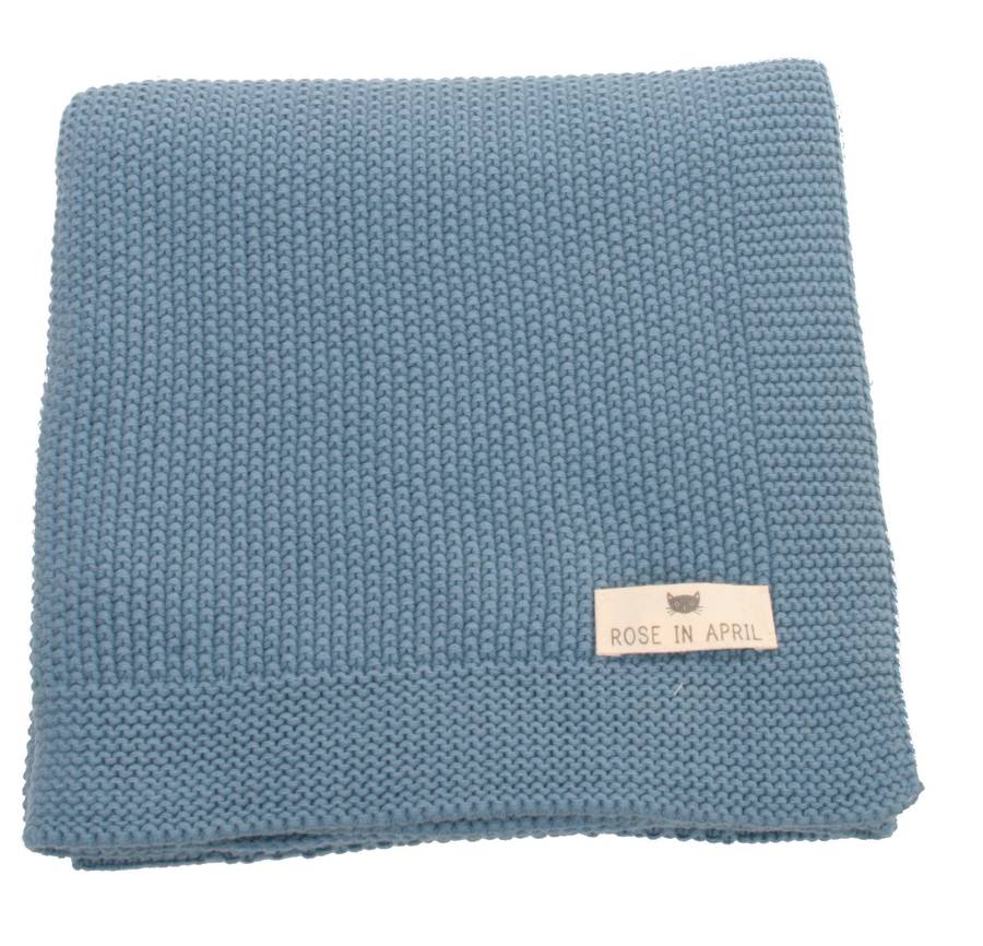 100 cotton knitted nursery blanket by lullabuy