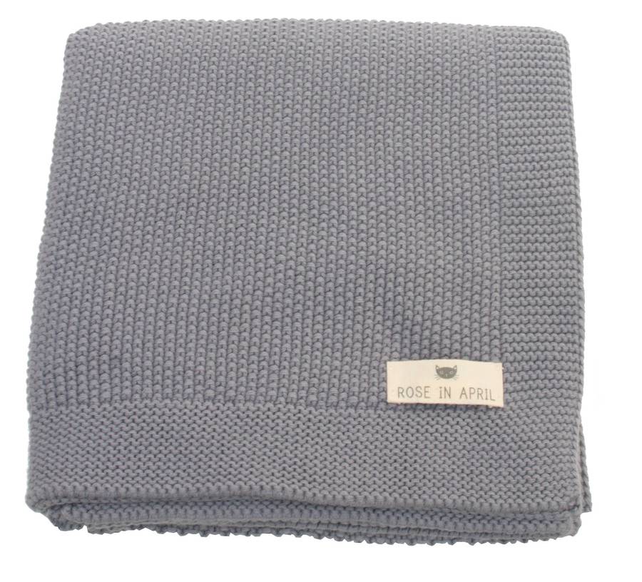 100 cotton knitted nursery blanket by lullabuy