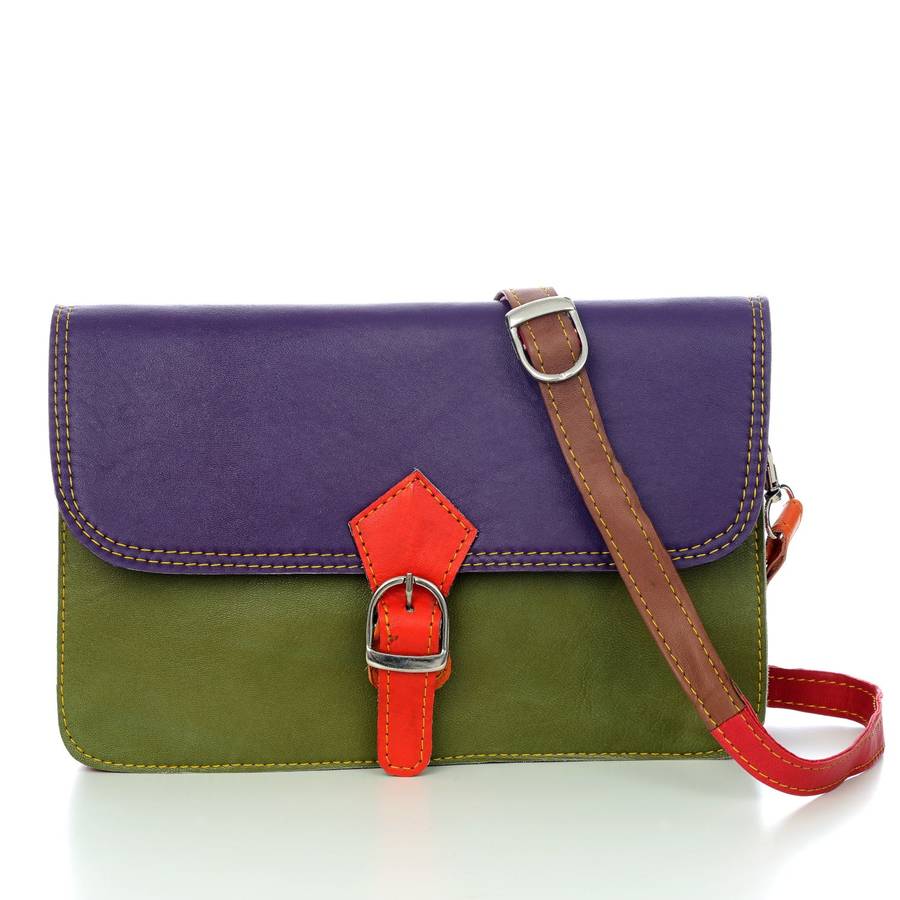 recycled leather shoulder bag by paper high