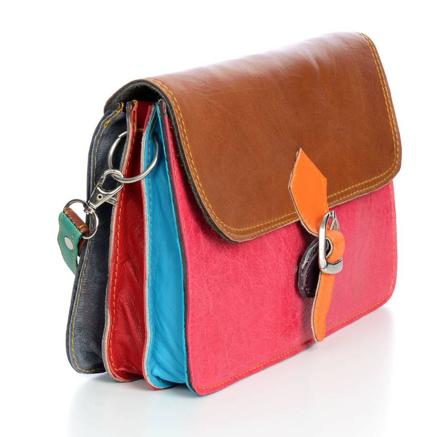 recycled leather shoulder bag by paper high