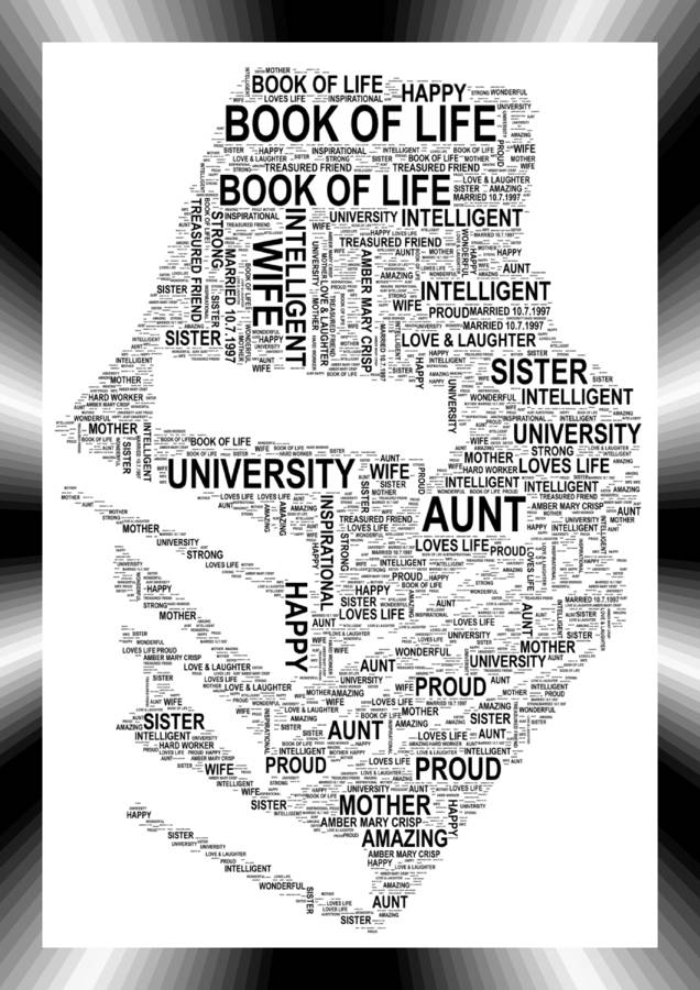 personalised open book or stack of books word art by uniquely your word art