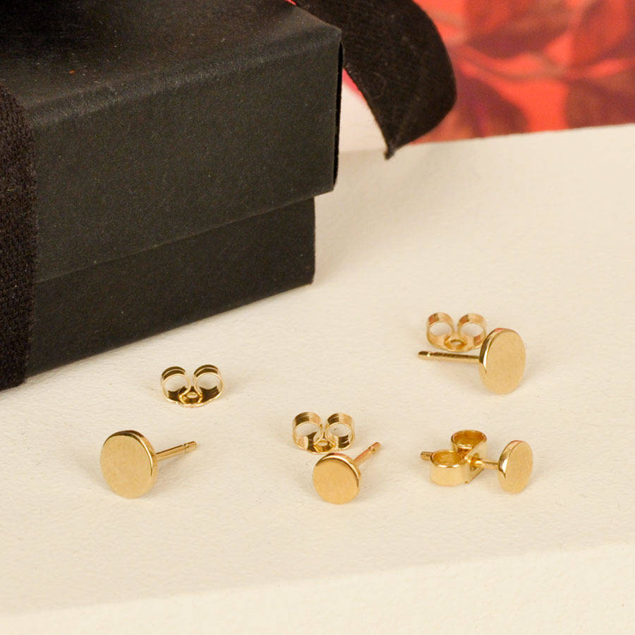solid gold pin stud earrings by lindsay pearson