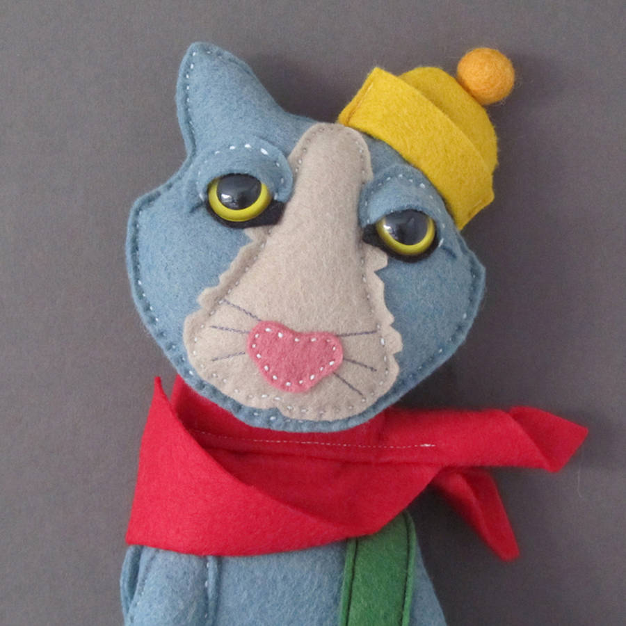 handmade cat felt art doll by thebigforest
