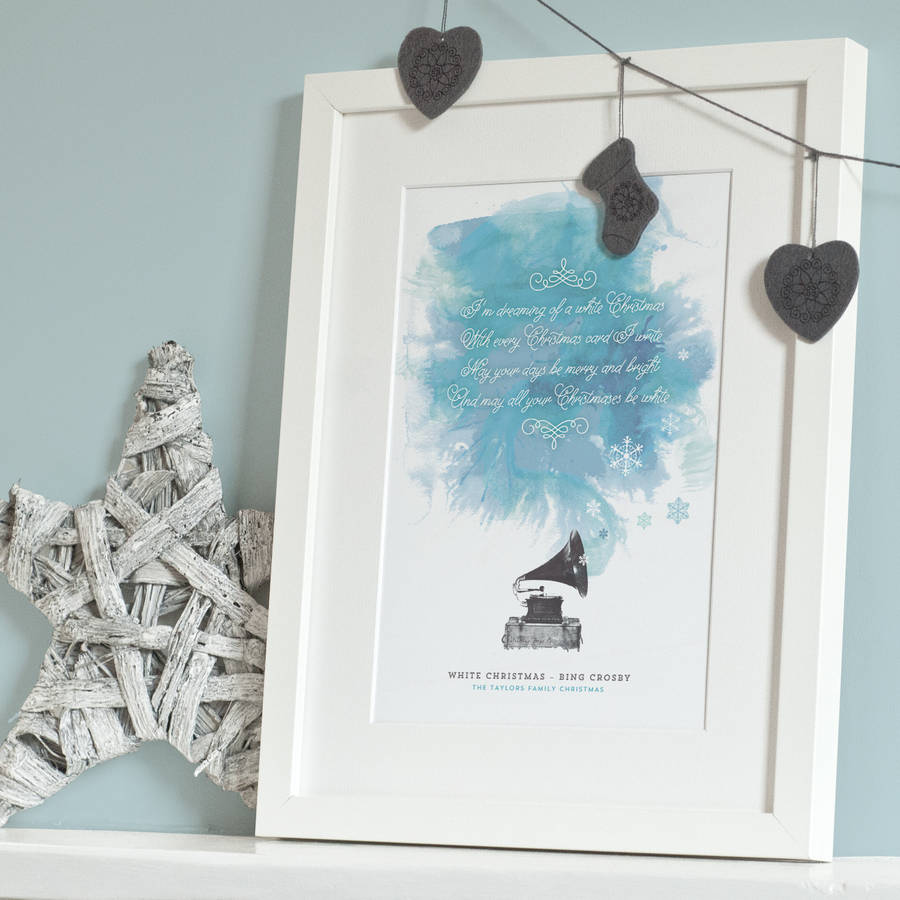 christmas song lyrics print by the drifting bear co. | notonthehighstreet.com