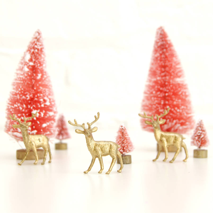 set of three gold reindeer christmas tree decorations by set of three gold reindeer christmas tree decorations by