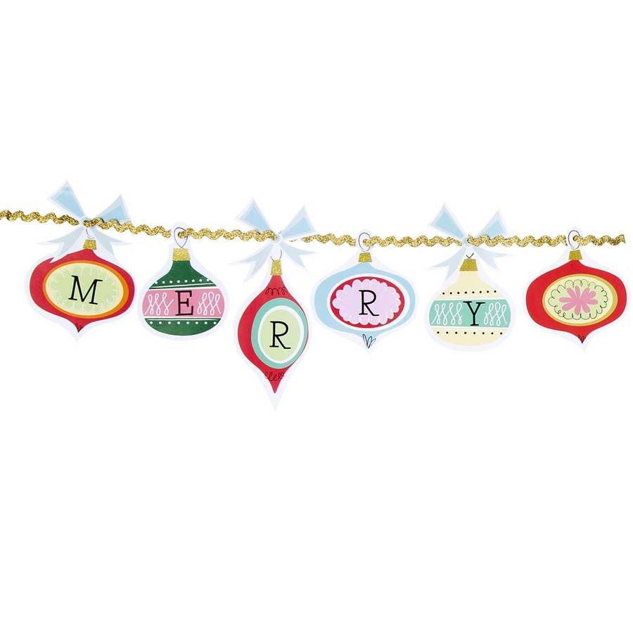 christmas family 'merry christmas' garland by postbox party