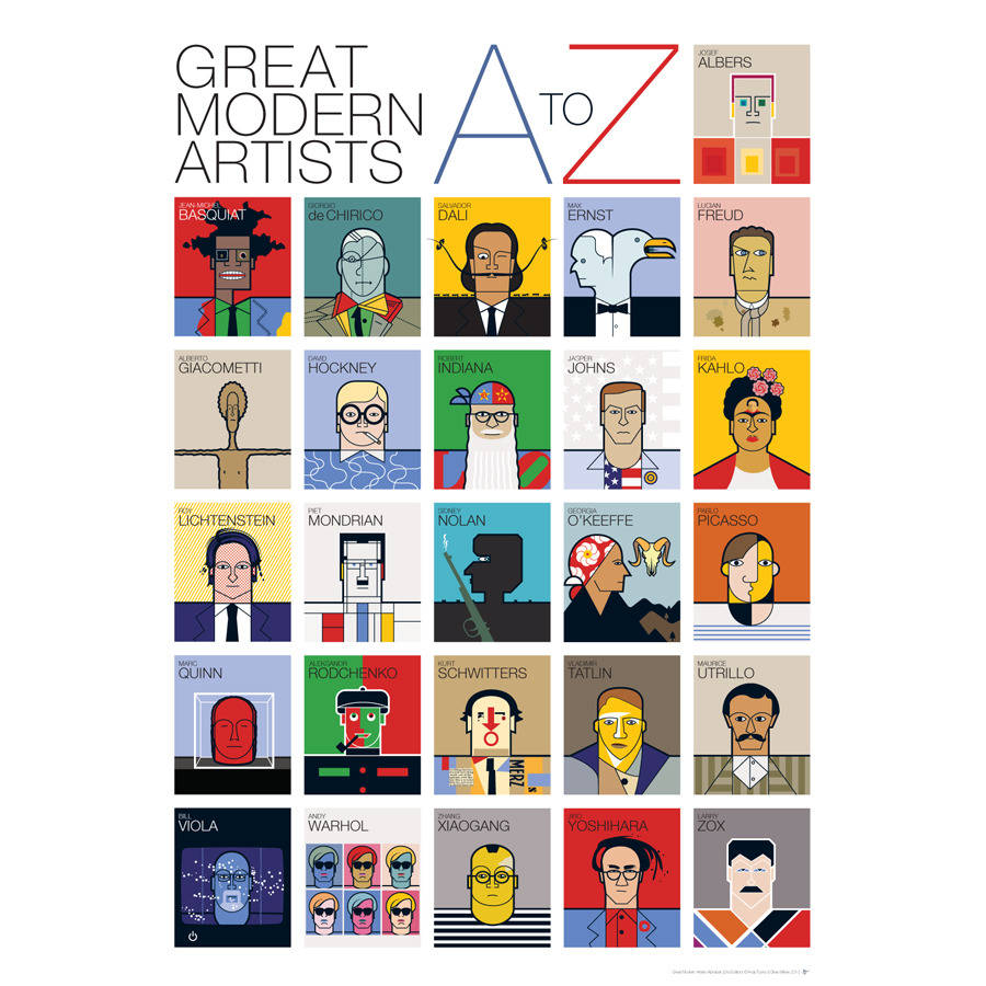 great-modern-artists-a-to-z-poster-by-andy-tuohy-design