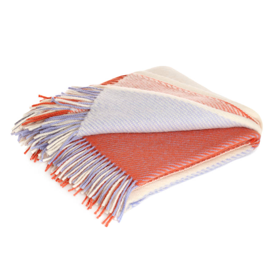 blue and orange check throw by dreamwool blanket co