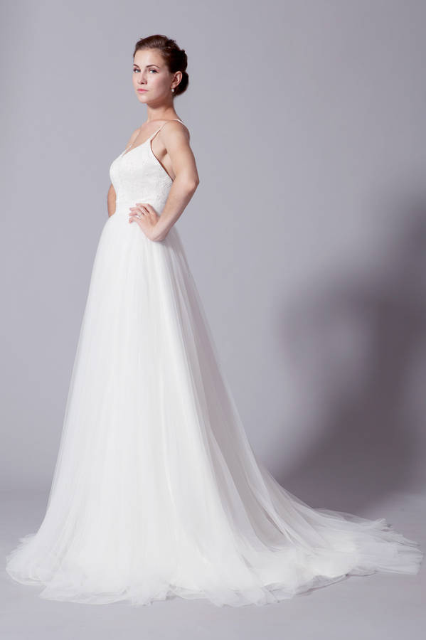 V Neck Embellished Wedding Dress By Elliot Claire London 