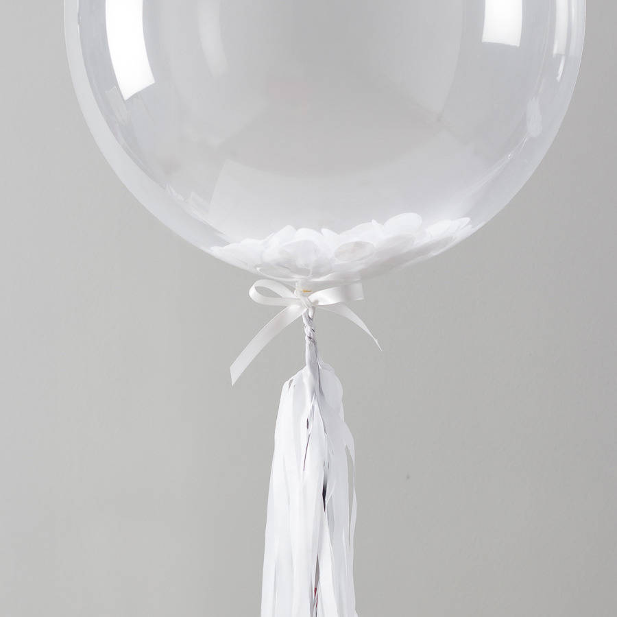 christening confetti balloon by bubblegum balloons