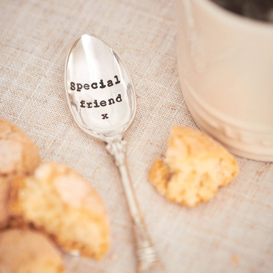 'special friend' silver plated vintage spoon by la de da! living