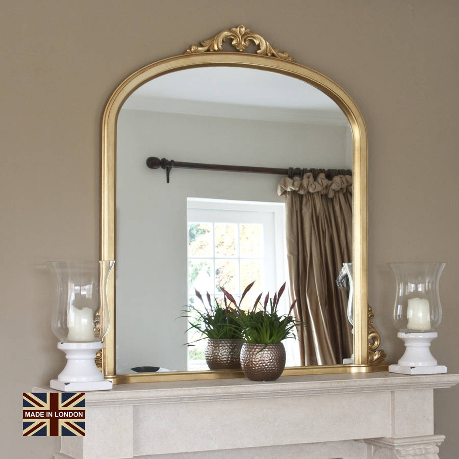 victoria antiqued gold overmantel mirror by decorative mirrors online