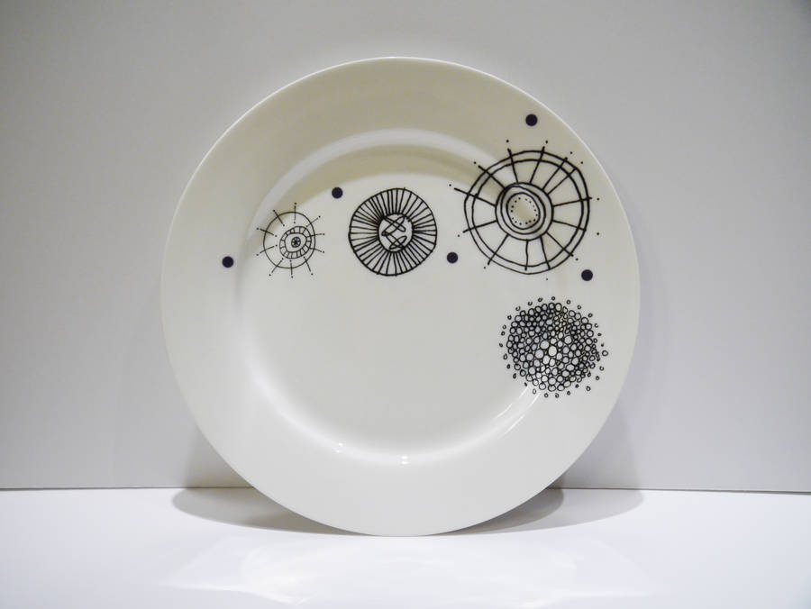 funky circles dinner plate by victoria mae designs