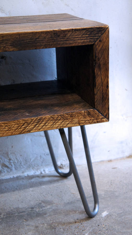 scaffold tv unit with hairpin legs by revive joinery