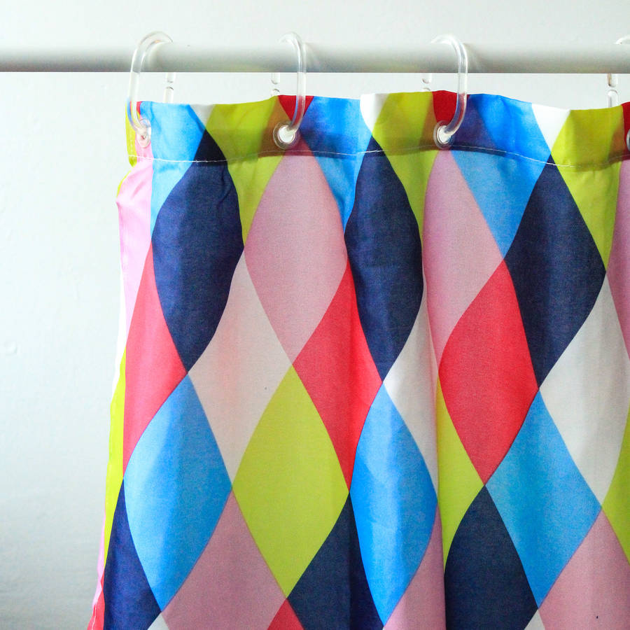 neon harlequin shower curtain by berylune