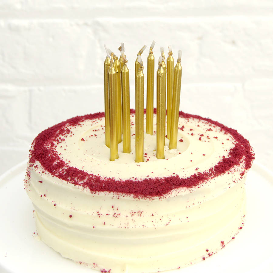 long gold cake candles by peach blossom