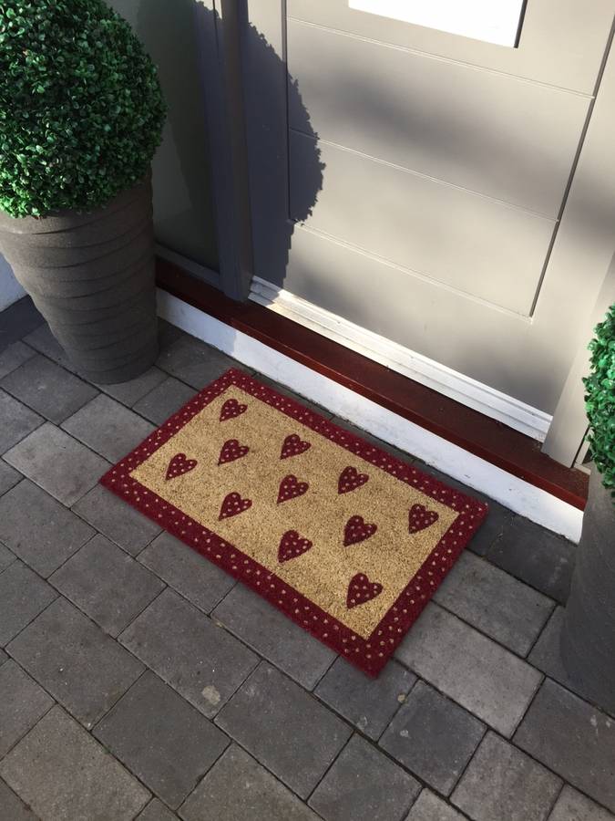 coir doormat / valentine's love heart by garden selections