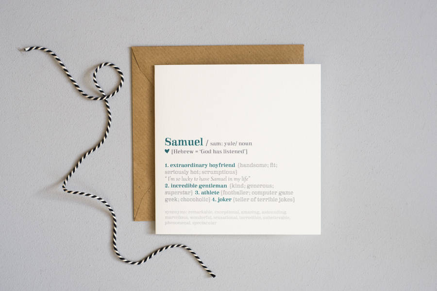 personalised dictionary definition card by bonnie blackbird