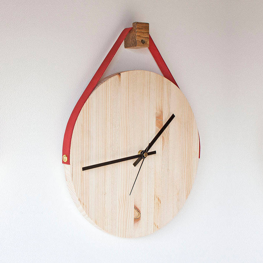 wooden hanging wall clock by factorytwentyone