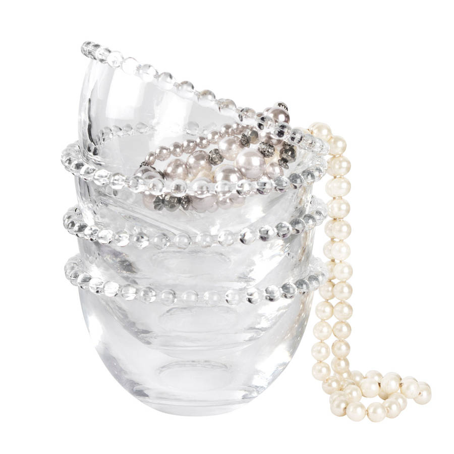 set of four beaded glass bowls by dibor