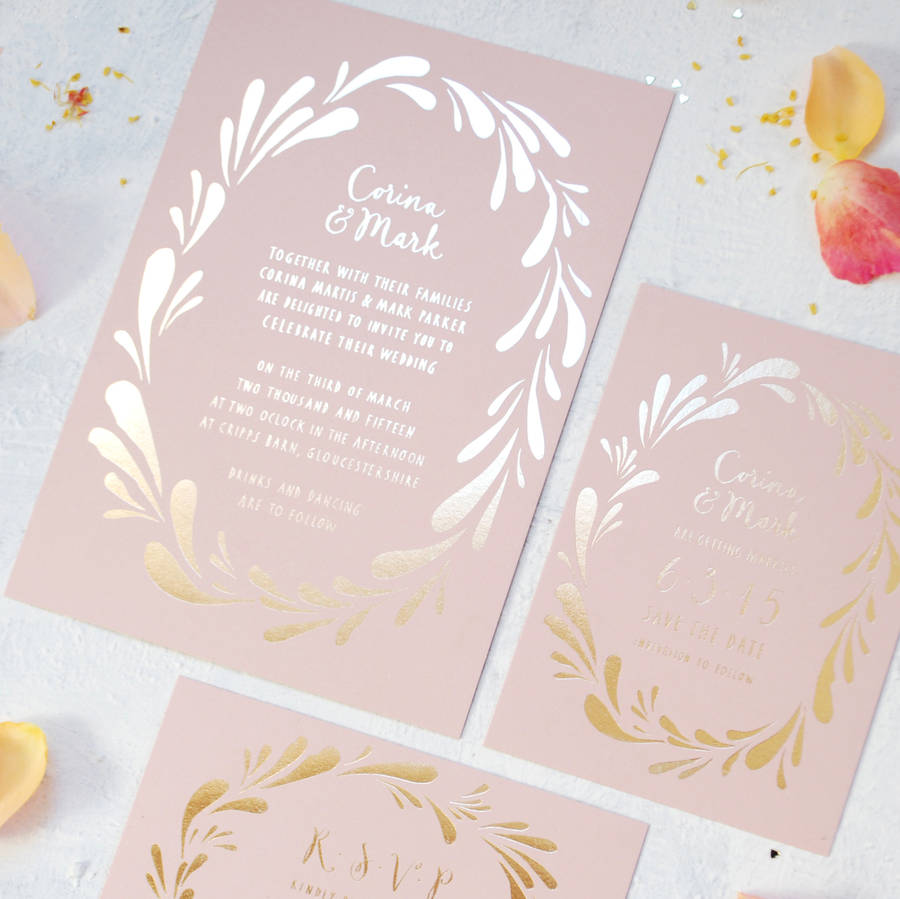 Silver foil wedding invitations uk