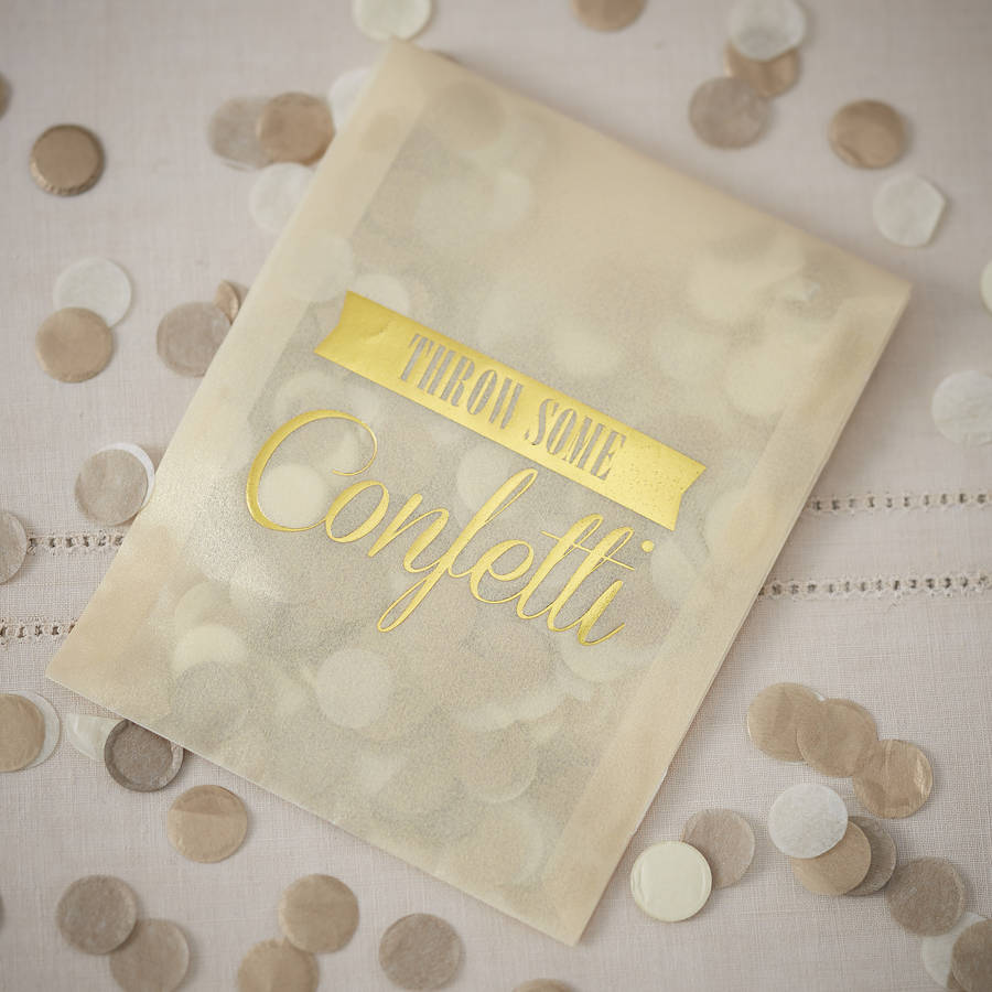vintage style gold confetti envelopes by ginger ray