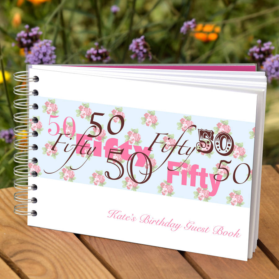 Personalised 50th Birthday Guest Book By Amanda Hancocks