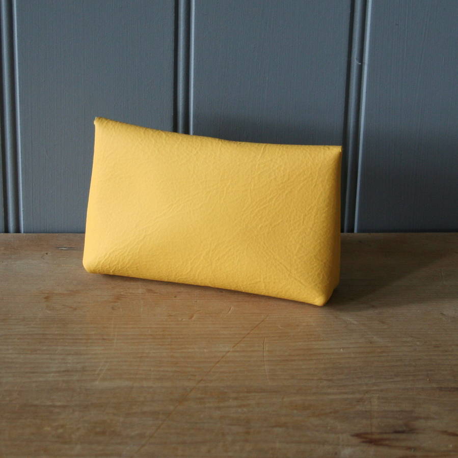 leather purse in mustard by homestead store