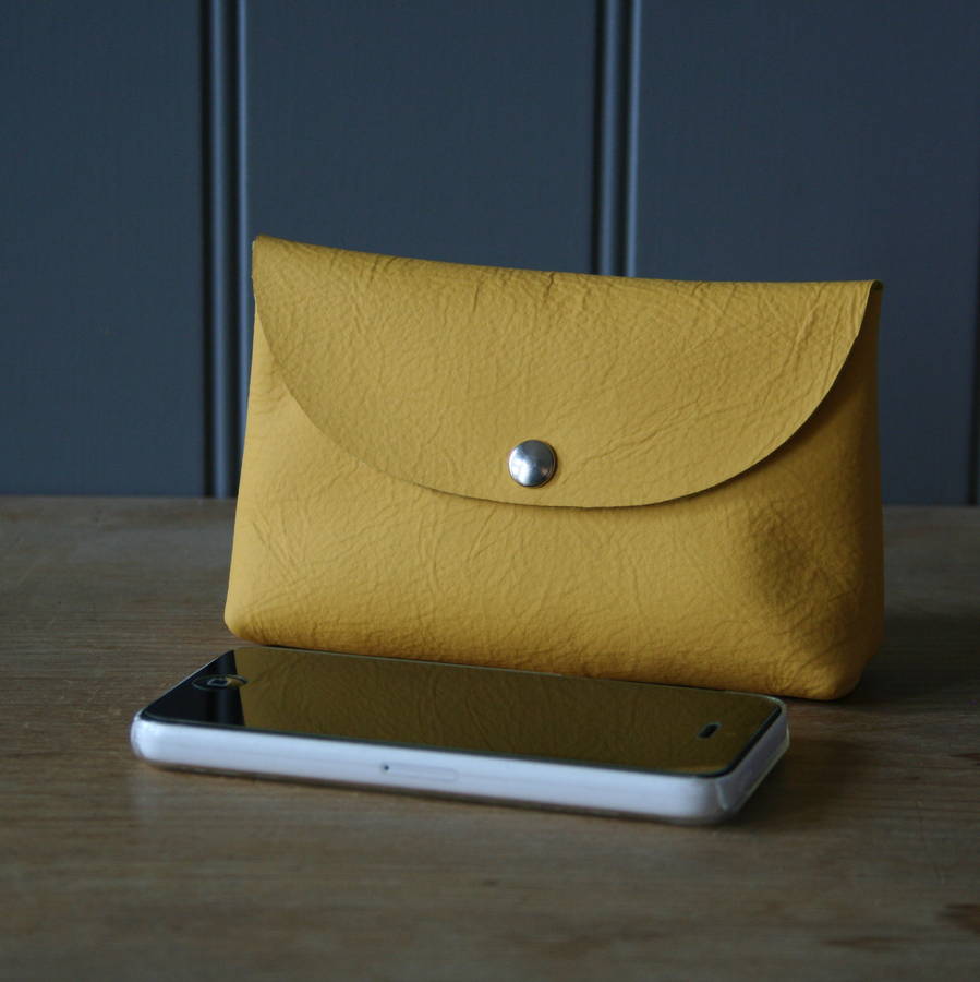leather purse in mustard by homestead store