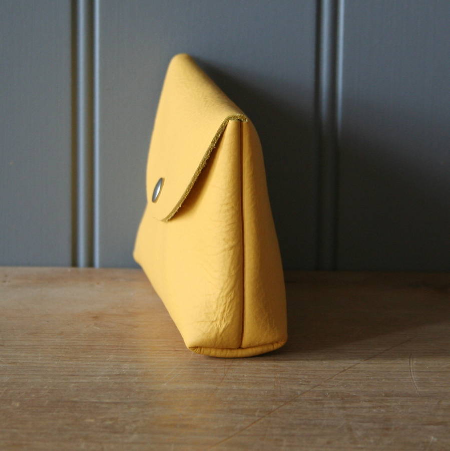 leather purse in mustard by homestead store