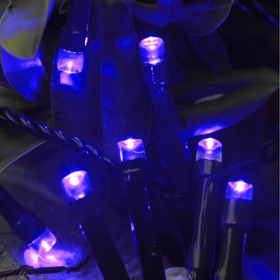 100 led battery blue string lights by garden selections notonthehighstreet.com