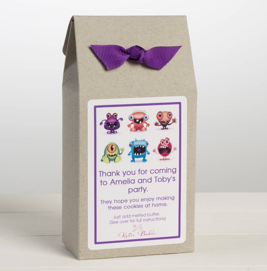 personalised shortbread cookie mix party bags by katie bakes
