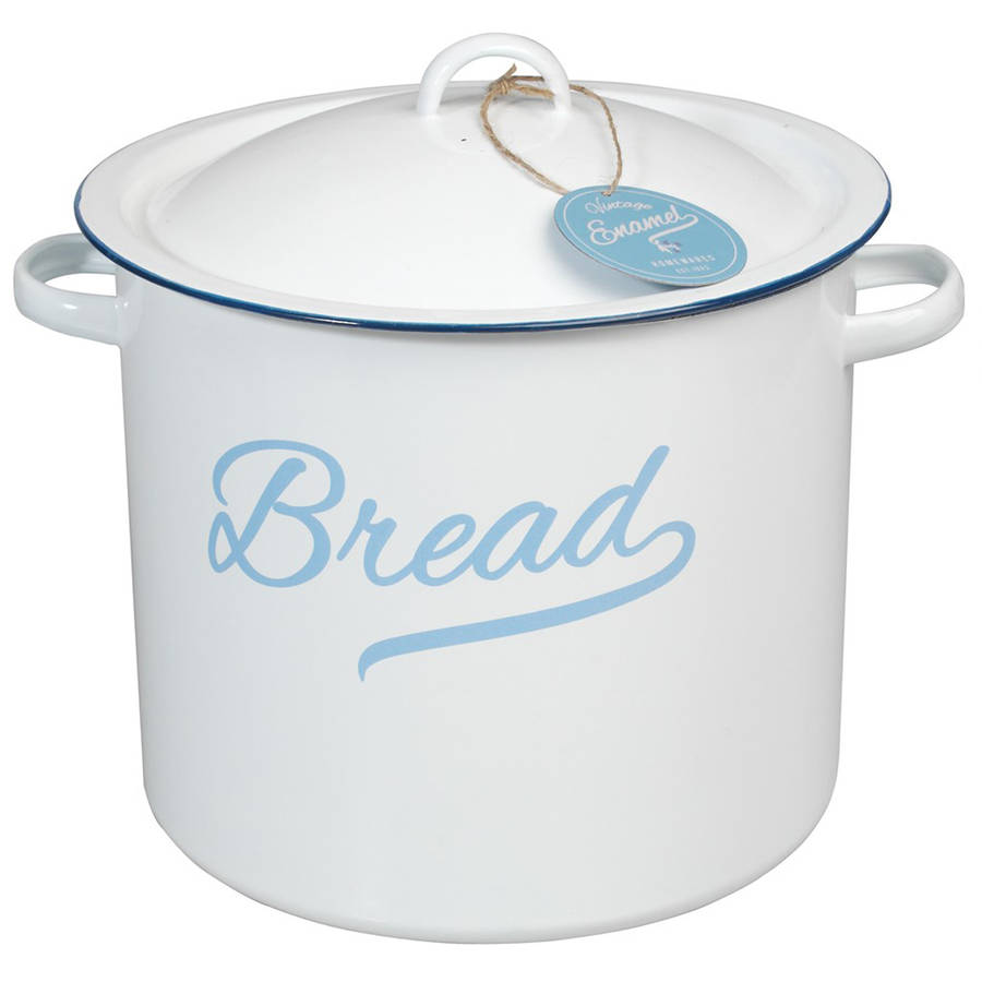 enamel retro bread bin by the orchard