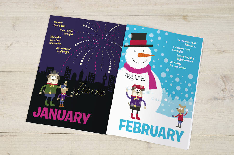 personalised months of the year book by jonny's sister