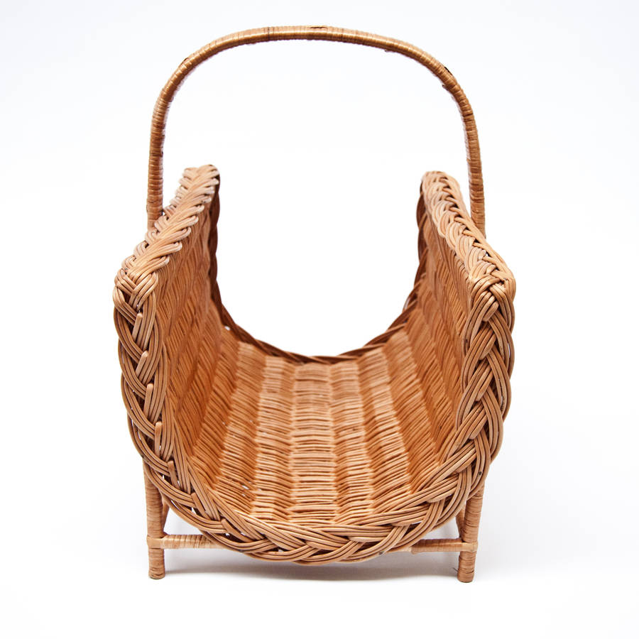 wicker log basket on legs by prestige wicker