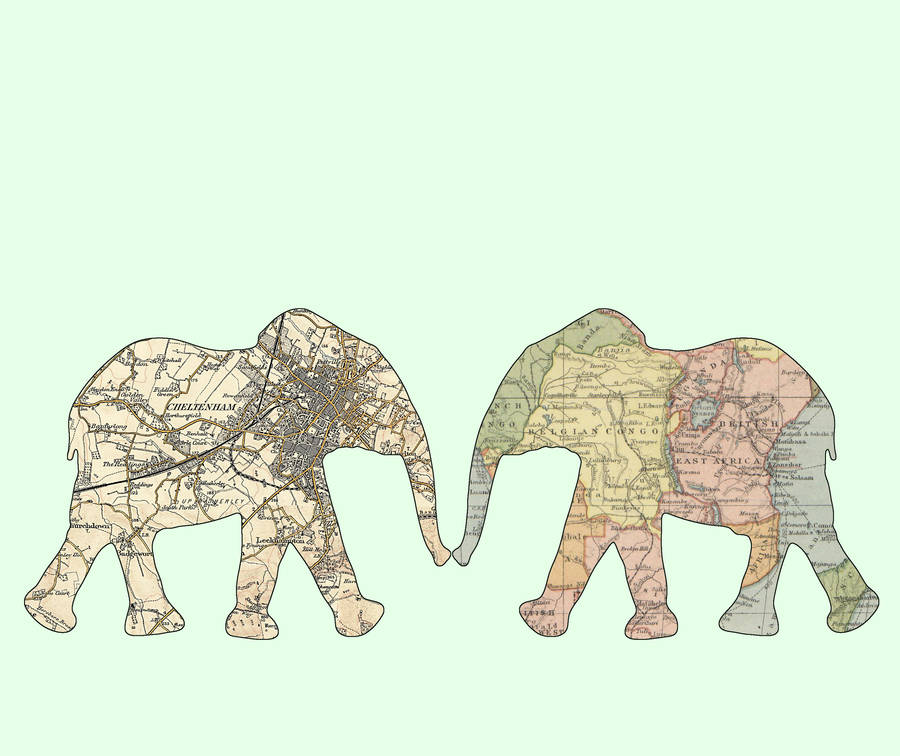 personalised map elephants by atlas & i | notonthehighstreet.com