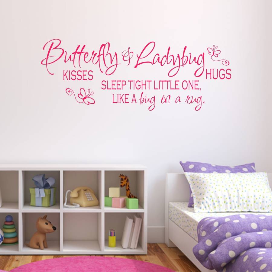 butterfly kisses quote vinyl wall sticker by mirrorin