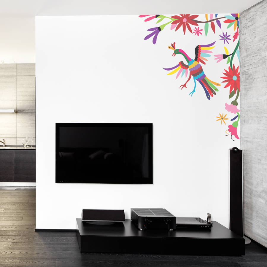 colourful mexican style corner wall sticker by oakdene designs