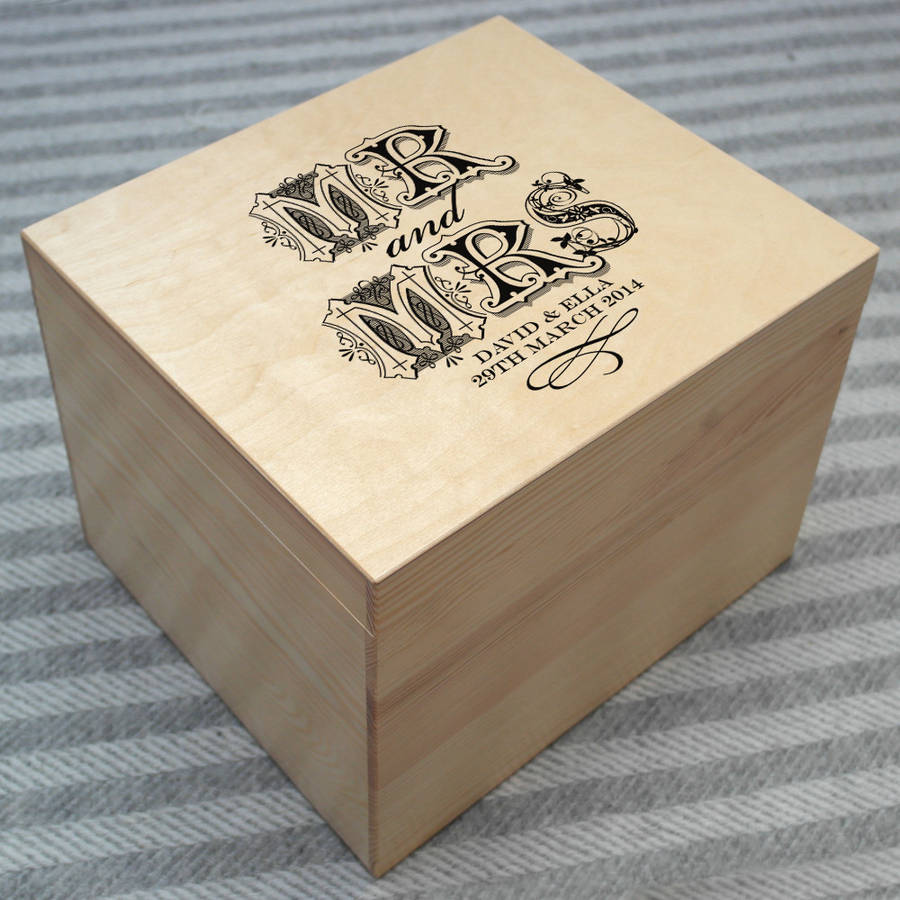 personalised wedding memory box by letterfest